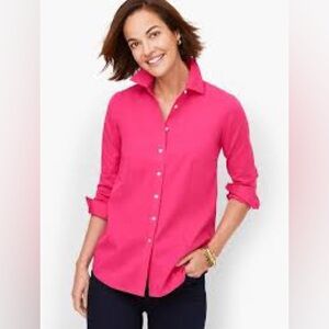 J. Jill Button Down, Collared,Long Sleeved Shirt in fuchsia Size Large Petite